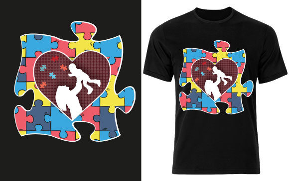 Autism Mom T-shirt Design: Graphics for Print Templates