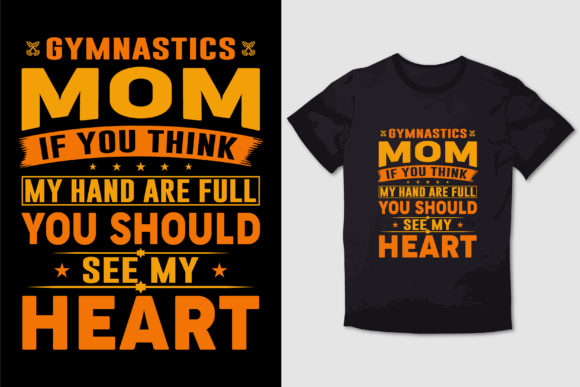 GYMNASTICS MOM TYPOGRAPHY T SHIRT Graphics and T-Shirt Designs Review