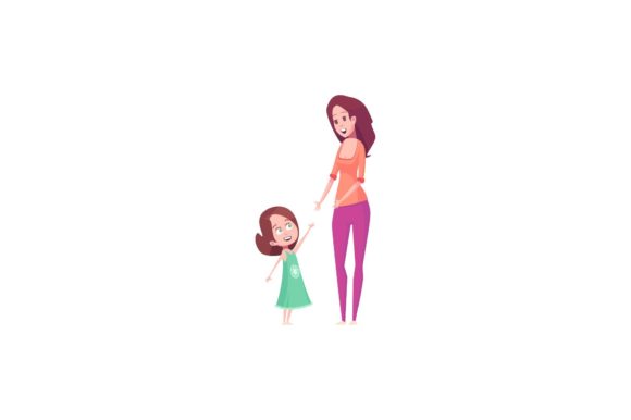 Mother Day Me and Mom Illustration Graphics