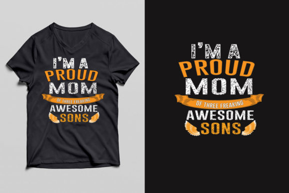 Proud Mom Tshirt Design Graphics and Print Templates